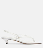 Toteme Floral-appliqué satin slingback sandals