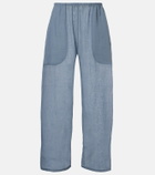 Leset Niko cropped wide-leg ramie pants