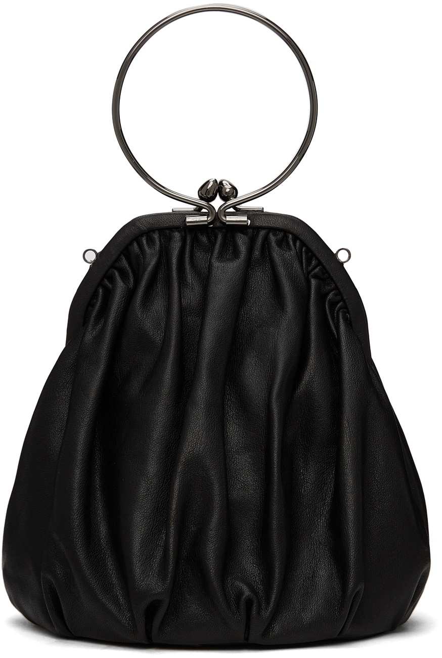 Yohji Yamamoto Leather 'discord' Clasp Drape Pouch Shoulder Bag