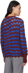 Vivienne Westwood Burgundy & Blue Drunken Chevron Sweater