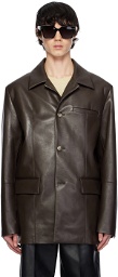 Nanushka Brown Danick Regenerated Leather Jacket