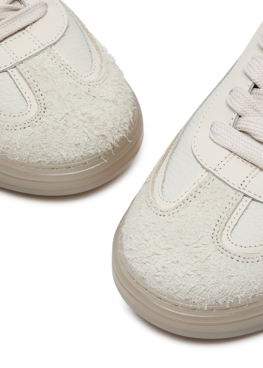 Represent Virtus Panelled Leather Sneakers Off White