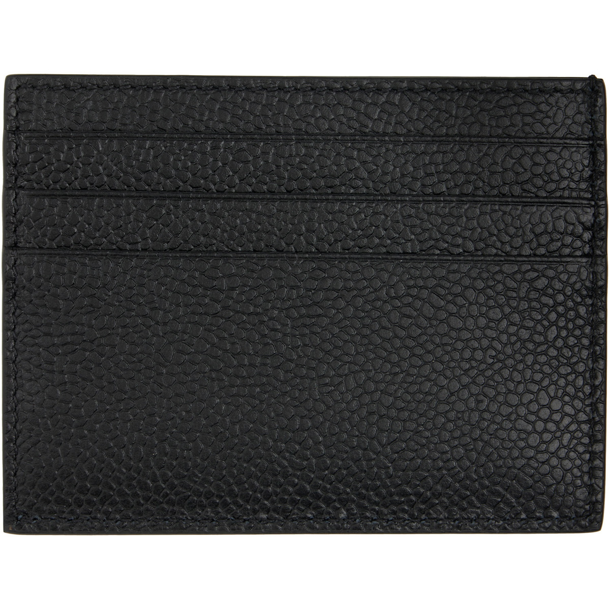 Thom Browne Black Pebble Grain Note Compartment Card Holder