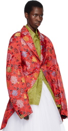 Comme des Garçons Red Jacquard Blazer