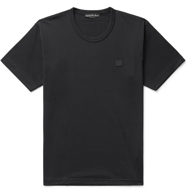 Photo: Acne Studios - Logo-Appliquéd Cotton-Jersey T-Shirt - Black