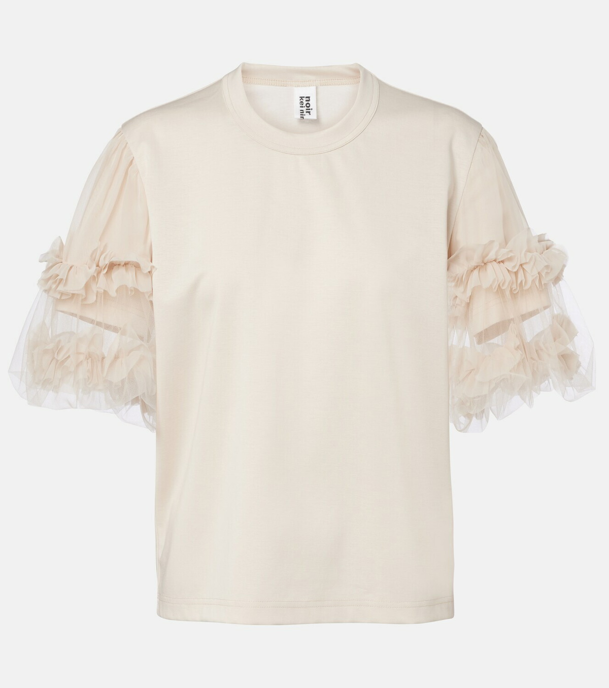 Noir Kei Ninomiya Ruffled tulle-trimmed cotton T-shirt