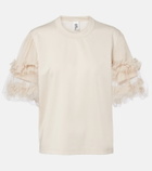 Noir Kei Ninomiya Ruffled tulle-trimmed cotton T-shirt