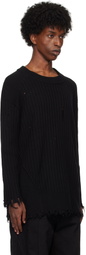 Professor.E Black Destroyed Knit Sweater