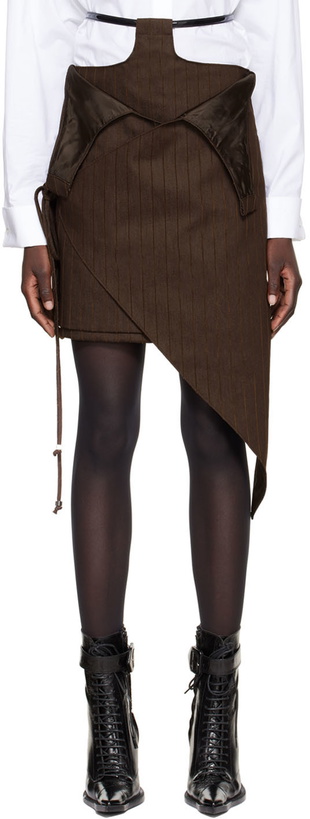 Photo: Luar Brown Asymmetric Miniskirt