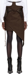 Luar Brown Asymmetric Miniskirt