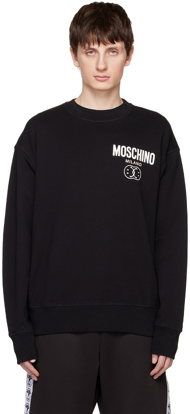 Photo: Moschino Black Double Smiley Sweatshirt