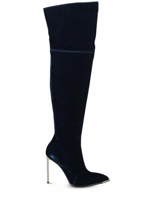 Photo: BALLY - 105mm Hedi Velvet Over-the-knee Boots