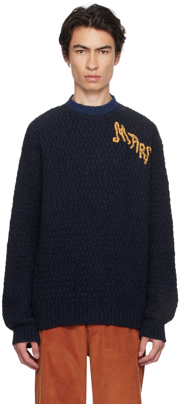 Marni Navy Embroidered Sweater Marni