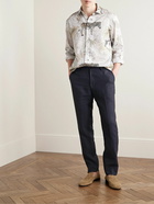 Etro - Straight-Leg Slub Linen Trousers - Blue