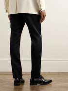 TOM FORD - Straight-Leg Belted Satin-Trimmed Wool and Mohair-Blend Tuxedo Trousers - Black