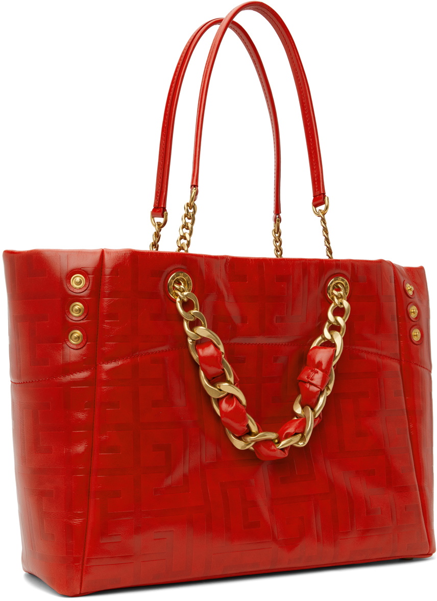 【関税込み】Balmain レッド 1945 Soft Cabas トートバッグ Balmain Red 1945 Soft Cabas Tote Balmain