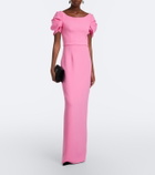Safiyaa Vanina belted draped crêpe gown
