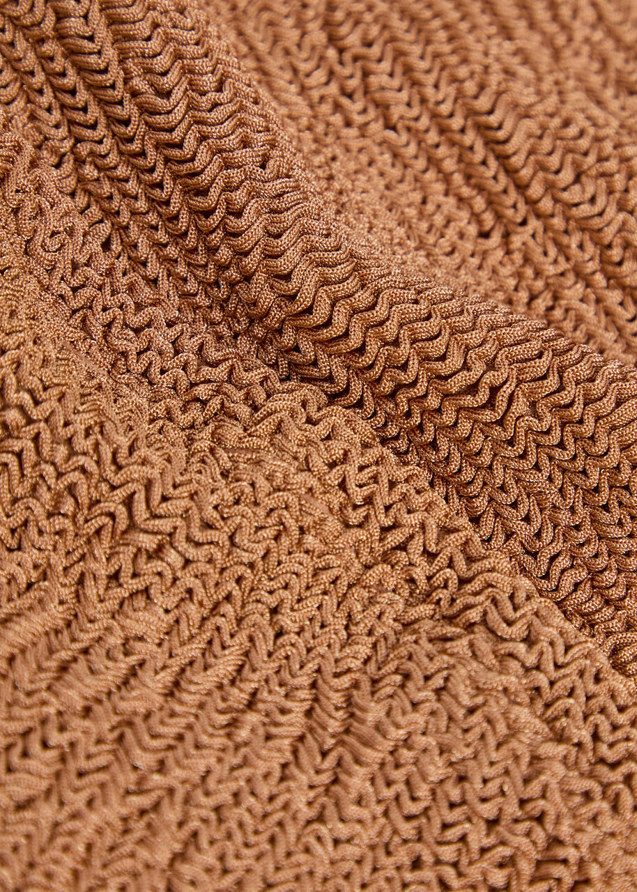 Hunza G Square-neck Crinkle Swimsuit - Brown - One Size