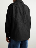 LOEWE - Cotton-Jacquard Hooded Overshirt - Black