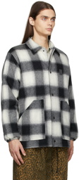 South2 West8 Black & White Flannel Check Jacket