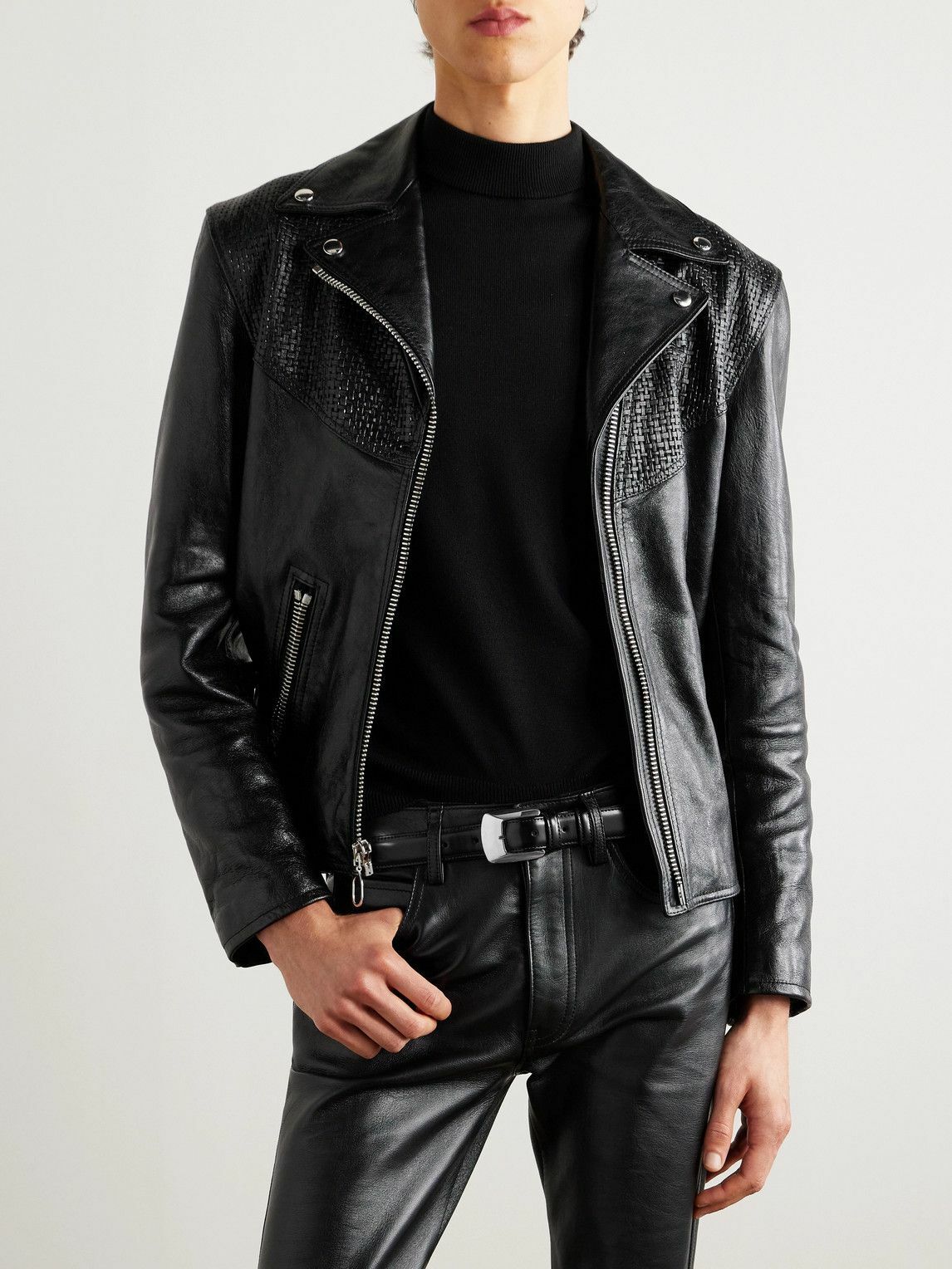 CELINE - 2.5cm Glossed-Leather Belt - Black