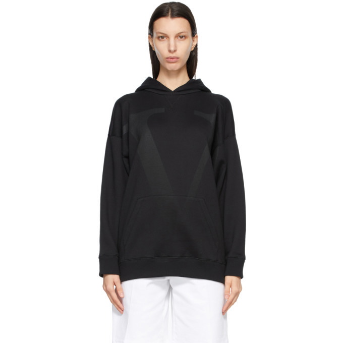 Photo: Valentino Black Oversized VLogo Hoodie