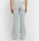 Off-White - EV BRAVADO Distressed Appliquéd Denim Jeans - Blue