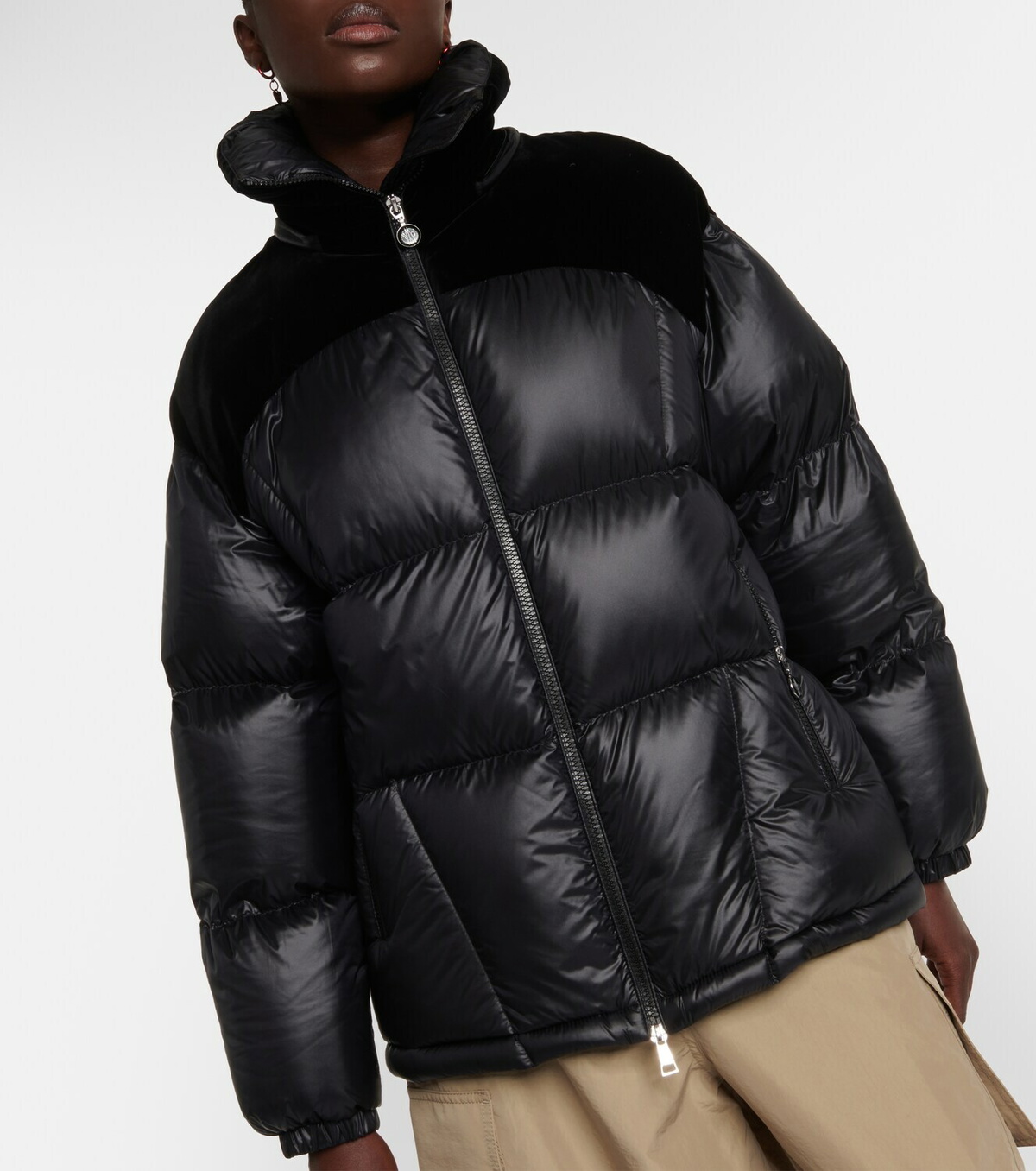Moncler Meandre velvet and nylon puffer jacket Moncler Moncler Meandre velvet and nylon puffer jacket Moncler