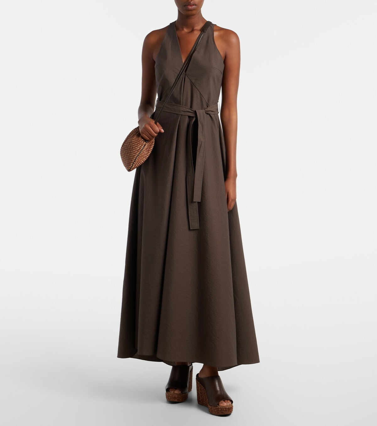 Brunello Cucinelli Mellow Small raffia-effect crossbody bag