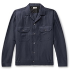 Camoshita - Camp-Collar Linen-Blend Overshirt - Blue