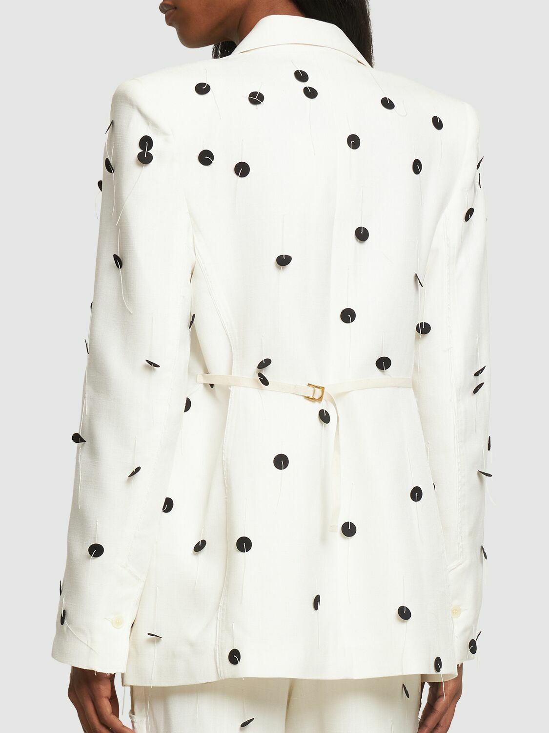 【23AW NEW】JACQUEMUS_woman /La Veste Caraco ブレザー /White JACQUEMUS - La Veste Caraco Brodée Crepe Jacket Jacquemus