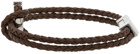 Salvatore Ferragamo Brown Braided Gancinni Bracelet