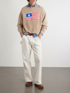 Cherry Los Angeles - Embroidered Cotton-Jersey Sweater - Brown