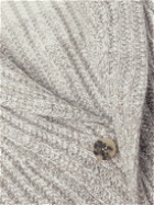Brioni - Shawl-Collar Dégradé Ribbed Wool Cardigan - Gray