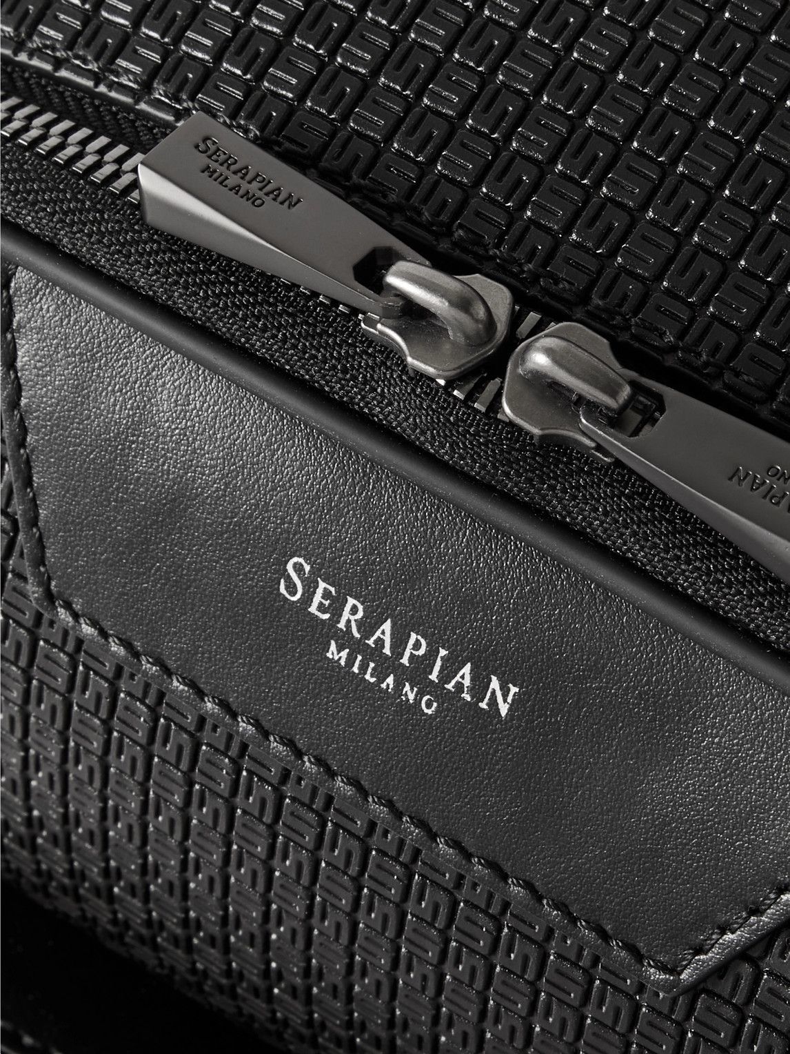 Serapian - City Leather-Trimmed Stepan Coated-Canvas Backpack