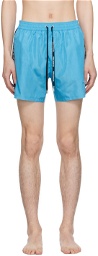 Balmain Blue Printed Swim Shorts