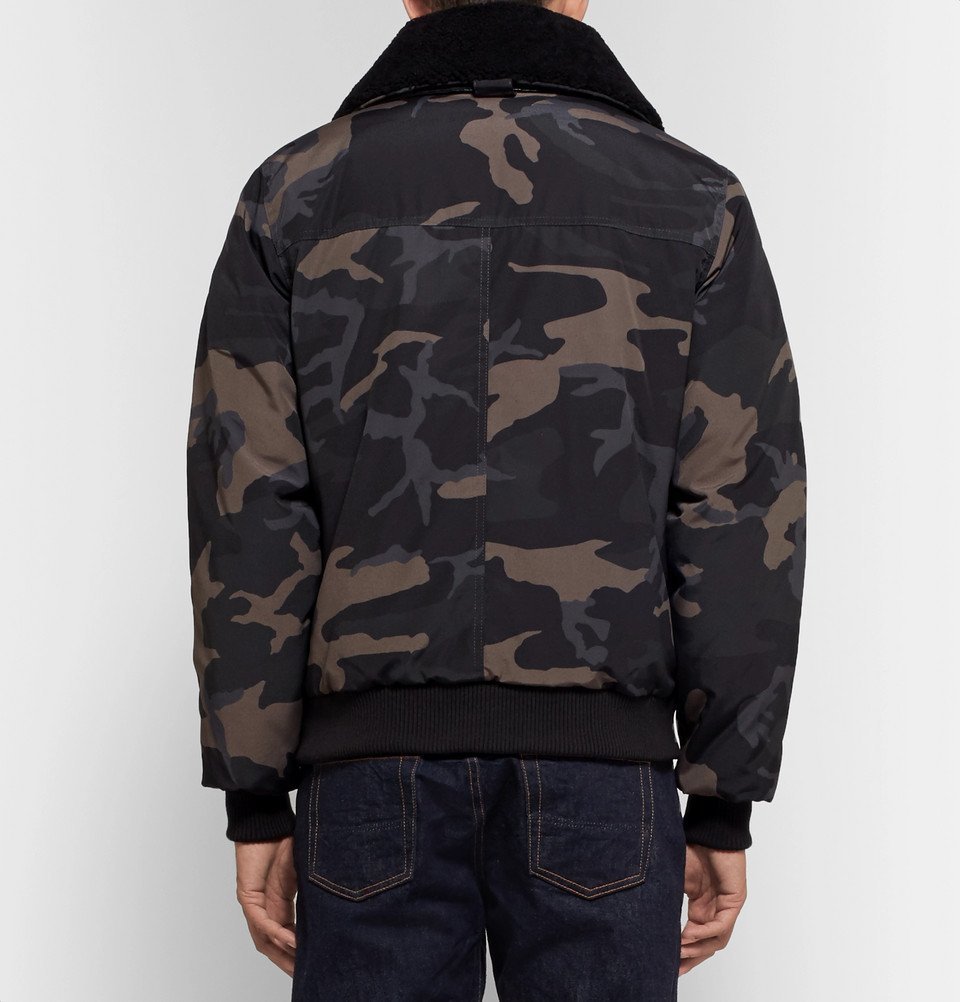 Men's Camo Print deals Bomber Jacket with Faux Shearling