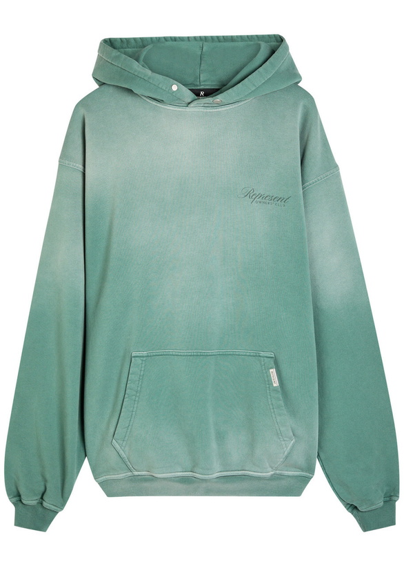 Photo: Represent Owners' Club Hooded Cotton Sweatshirt Green