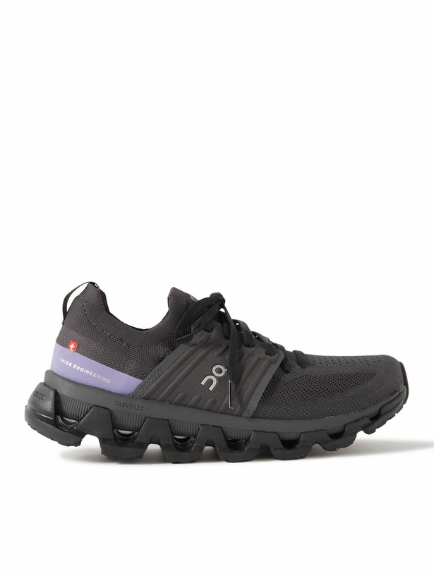 Photo: ON - Cloudswift 3 Rubber-Trimmed Stretch-Knit Running Sneakers - Black