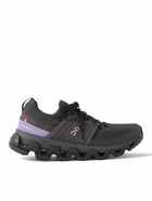 ON - Cloudswift 3 Rubber-Trimmed Stretch-Knit Running Sneakers - Black