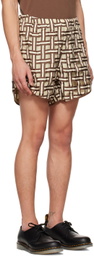 Connor McKnight Brown & Beige Checkerboard Shorts
