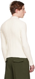 Dion Lee SSENSE Exclusive White Collarbone Skivvy Sweater