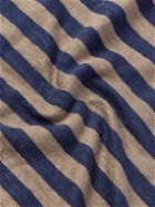 Mr P. - Striped Linen T-Shirt - Blue