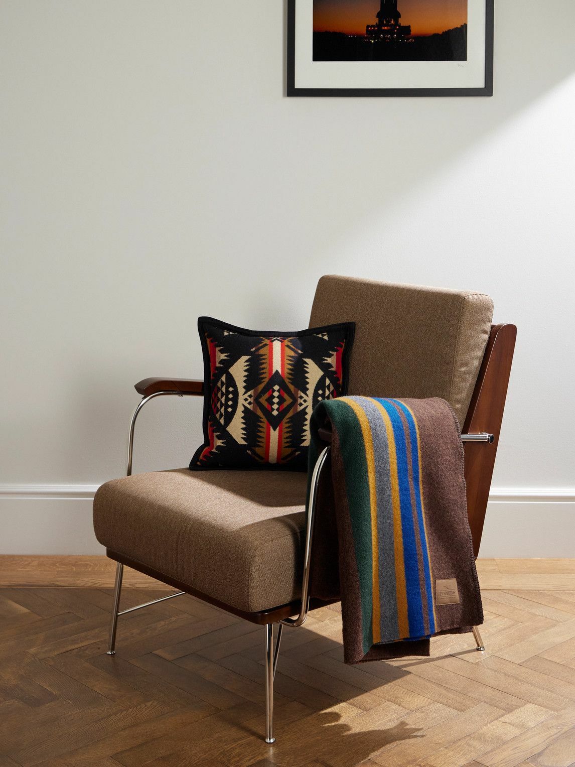 Pendleton - Yakima Logo-Appliquéd Striped Wool and Cotton-Blend Throw