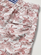 Atalaye - Ardea Short-Length Printed Recycled Swim Shorts - Red