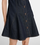McQueen Puff-sleeve denim minidress