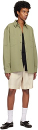 Róhe Beige Loose Drawcord Silk Shorts