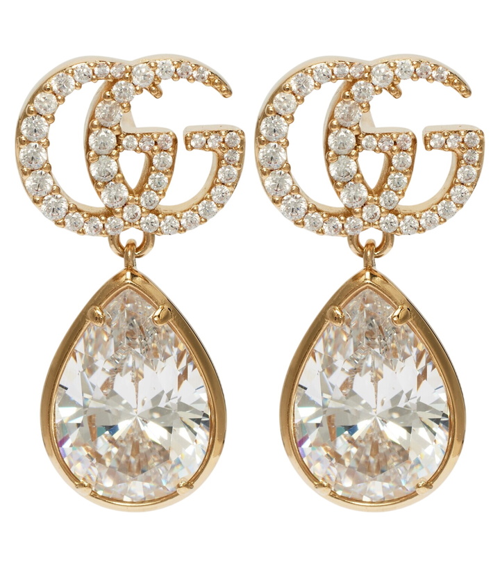 Photo: Gucci GG Marmont crystal-embellished drop earrings