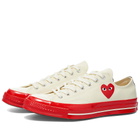 Comme des Garçons Play Men's x Converse Chuck Taylor Red Sole Low Sneakers in Off White
