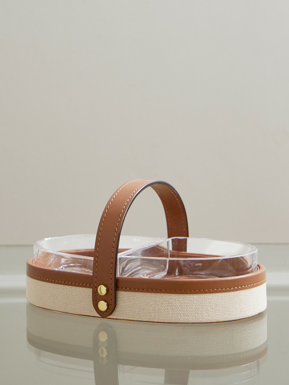 Ralph Lauren Home - Garrett Canvas, Leather and Glass Nut Bowl
